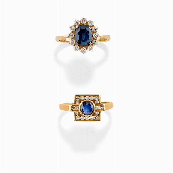 Due anelli in oro giallo 18K  - Asta Jewelry Week / Gioielli, Orologi, Argenti e Monete - Associazione Nazionale - Case d'Asta italiane