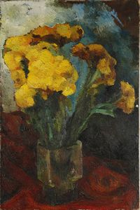 SAETTI BRUNO (1902 - 1984) - Vaso con fiori gialli.