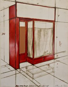 CHRISTO  (1935 - 2020) - Red Store front, project.