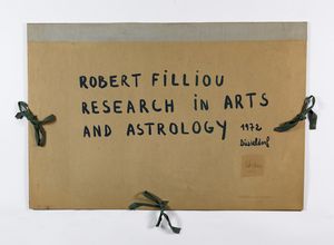 FILLIOU ROBERT (1926 - 1987) - Lotto composto da n.8 fogli. Research in arts and astrology.