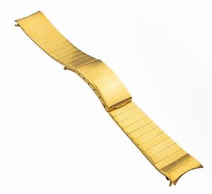 BRACCIALE - generico per orologio  in oro giallo  con chiusura clasp Peso gr 57 5 Lunghezza cm 15.5 Finali 18 mm