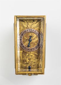 OROLOGIO DA TAVOLO - MEMENTO MORI - Orologio d'autore  in stile rinascimentale  realizzato nella prima metà dell'800 con componenti del XVIII secolo