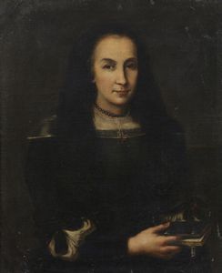 ARTISTA DEL XVII SECOLO - Donna in nero con libro.