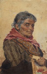 MICHETTI FRANCESCO PAOLO (1851 - 1929) - Ritratto di contadina.