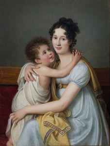 ARTISTA NEOCLASSICO - Ritratto di gentildonna con bimbo.
