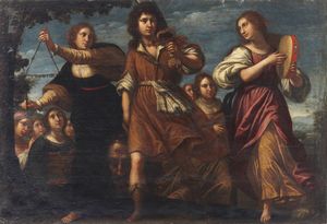 ARTISTA TOSCANO DEL XVII SECOLO - Davide vittorioso con la testa di Golia.
