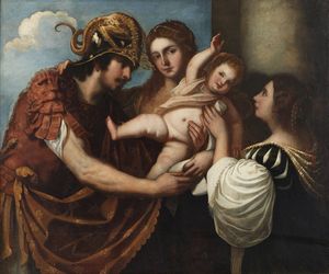 VAROTARI ALESSANDRO, DETTO IL PADOVANINO (1588 - 1649) - Il commiato di Ettore dalla moglie e dal figlioletto Astianatte.