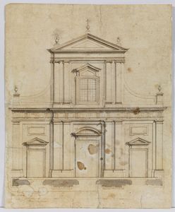 ARTISTA DEL XVIII SECOLO - Prospetto architettonico per la facciata di una chiesa.