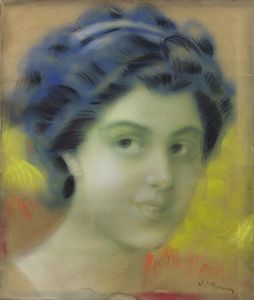 D'ANCONA VITO (1825 - 1884) - Testa di fanciulla.