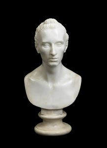 POZZI FRANCESCO (1779 - 1844) - Mezzobusto maschile in marmo bianco di Carrara.