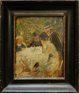 SPADINI ARMANDO (1883 - 1925) - Famiglia intorno al tavolo.