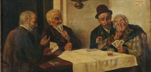 BELLEI GAETANO (1857 - 1922) - Giocatori di carte.