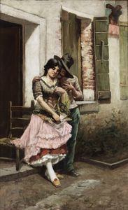 LANCEROTTO EGISTO (1847 - 1916) - Il corteggiamento.
