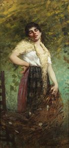 LANCEROTTO EGISTO (1847 - 1916) - Ritratto della figlia del pescatore.