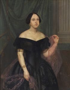 LA BARBERA CARLO (XIX SECOLO) - Ritratto di Bianca Lucchesi - Palli de' Principi di Campofranco, Duchessa di Monteleone.