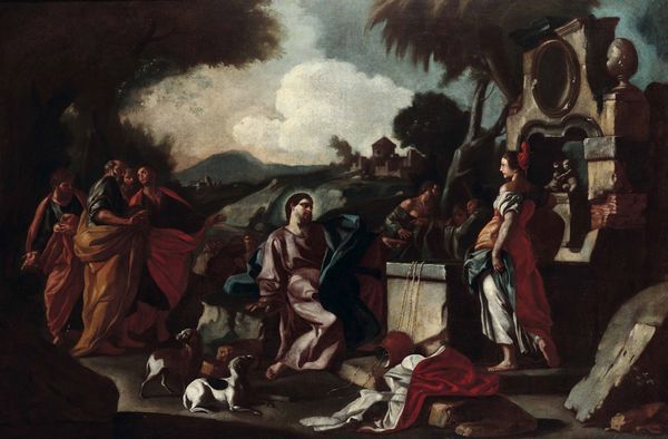 De Mura Francesco : Cristo e la Samaritana al pozzo  - Asta Dipinti Antichi - Associazione Nazionale - Case d'Asta italiane