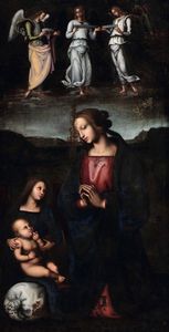 di Cristoforo Vannucci Pietro : Madonna con Bambino e angeli  - Asta Dipinti Antichi - Associazione Nazionale - Case d'Asta italiane