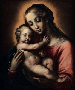 CACCIA ORSOLA MADDALENA : Madonna con Bambino  - Asta Dipinti Antichi - Associazione Nazionale - Case d'Asta italiane