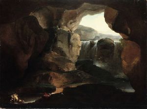 Castiglione Giovanni Francesco - Pastore nella grotta dell'eremita