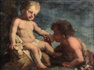 Ges Bambino con San Giovannino  - Asta Dipinti Antichi - Associazione Nazionale - Case d'Asta italiane
