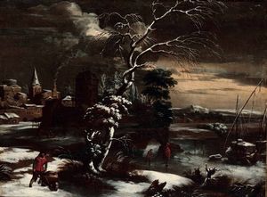 de Momper Frans - Paesaggio invernale in Fiandra