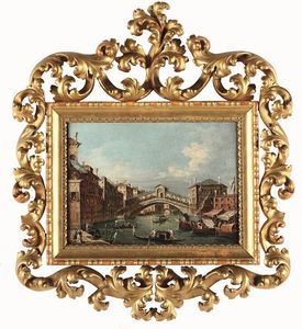GUARDI GIACOMO : Veduta del ponte di Rialto a Venezia  - Asta Dipinti Antichi - Associazione Nazionale - Case d'Asta italiane