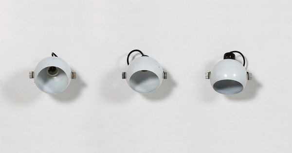 MANIFATTURA ITALIANA : Tre lampade da parete anni '60. (3)  - Asta ASTA 295 - DESIGN (Banditore Virtuale) - Associazione Nazionale - Case d'Asta italiane