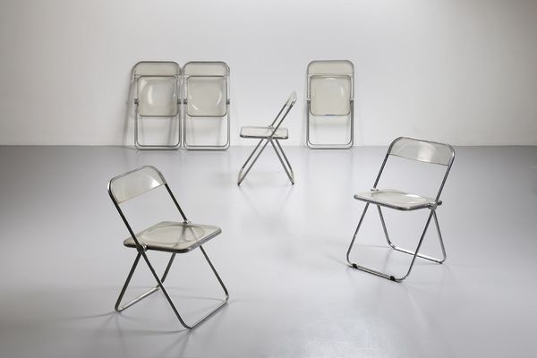 PIRETTI GIANCARLO (n. 1940) : Sei sedie modello Plia anni '70. (6)  - Asta ASTA 295 - DESIGN (Banditore Virtuale) - Associazione Nazionale - Case d'Asta italiane