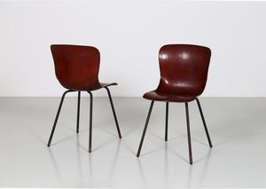 PAGHOLZ - Coppia di sedie modello 1507 4/II, anni 60. (2)