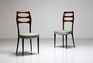 BUFFA PAOLO (1903 - 1970) - (attribuito) Coppia di sedie anni '60. (2)