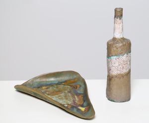 SORA ELSO (1917 - 1991) - Piccola bottiglia e svuotatasche anni '50.