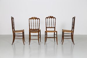 FRATELLI SANGUINETI - Quattro sedie modello Chiavarina, anni '60. (4)