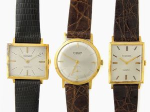 Tre orologi da polso per uomo Teriam in oro giallo  - Asta Orologi - Associazione Nazionale - Case d'Asta italiane