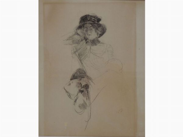 Giovanni Boldini : Due studi per ritratto femminile  - Asta Omaggio a Dora di Rudin Labouchre Ruspoli - Associazione Nazionale - Case d'Asta italiane