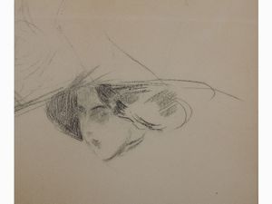 Giovanni Boldini : Due studi per ritratto femminile  - Asta Omaggio a Dora di Rudin Labouchre Ruspoli - Associazione Nazionale - Case d'Asta italiane