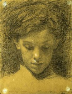 DEMETRIO COSOLA San Sebastiano Po (TO) 1851 - 1895 Chivasso (TO) - Ritratto di Giacomo Grosso a quindici anni