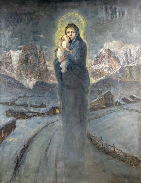 MARIO BERTOLA Torino 1880 - 1926 : Madonna della neve  - Asta Asta 168 : Dipinti e sculture del '900 - Associazione Nazionale - Case d'Asta italiane