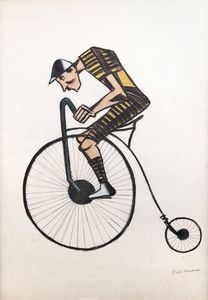 PIETRO MORANDO Alessandria 1892 - 1980 - Ciclista in velocipede