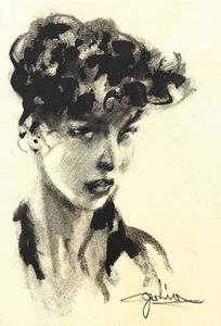GOLIA (Eugenio Colmo) Torino 1885 - 1967 - Ritratto femminile