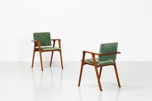 ALBINI FRANCO (1905 - 1977) - Coppia di sedie modello Luisa, produzione Poggi, 1950. (2)