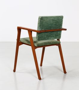 ALBINI FRANCO (1905 - 1977) : Coppia di sedie modello Luisa, produzione Poggi, 1950. (2)  - Asta ASTA 296 - FINE DESIGN (Tradizionale)  - Associazione Nazionale - Case d'Asta italiane