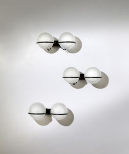 SARFATTI GINO (1912 - 1985) - Tre lampade da parete modello 239/2, produzione Arteluce, 1970. (3)