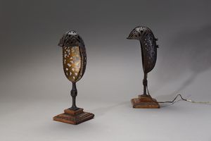 MAZZUCOTELLI ALESSANDRO (1865 - 1938) - Coppia di lampade da tavolo anni '20. (2)