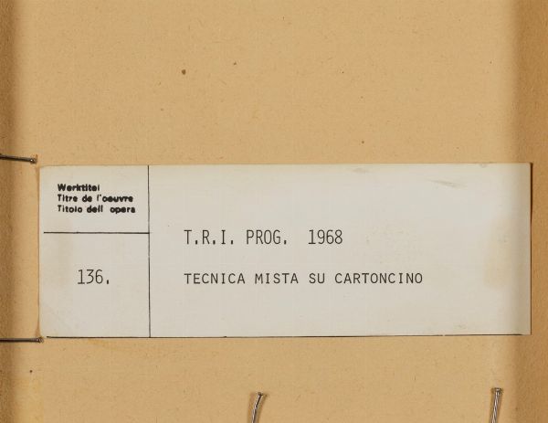 Radice Mario : T.R.I. Prog., 1968  - Asta Arte Moderna e Contemporanea | Asta a Tempo - Associazione Nazionale - Case d'Asta italiane