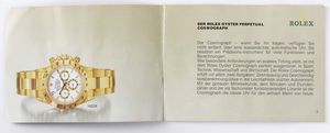 Rolex libretto Cosmograph anno 1988 in tedesco  - Asta Orologi | Asta a Tempo - Associazione Nazionale - Case d'Asta italiane