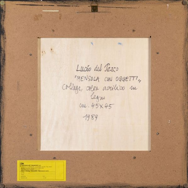 DEL PEZZO LUCIO : Mensola con oggetti, 1988  - Asta Arte Moderna e Contemporanea, Fotografia e Fumetti - Associazione Nazionale - Case d'Asta italiane