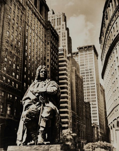 Abbott Berenice : De Peyster Statue, Bowling Green, Manhattan, 1936  - Asta Arte Moderna e Contemporanea, Fotografia e Fumetti - Associazione Nazionale - Case d'Asta italiane