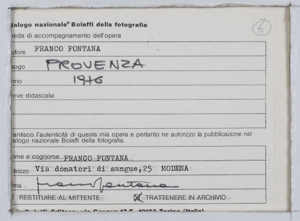 Fontana Franco : Provenza, 1976  - Asta Arte Moderna e Contemporanea, Fotografia e Fumetti - Associazione Nazionale - Case d'Asta italiane