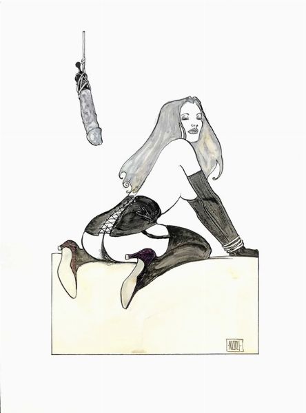 Nizzoli Marco : Illustrazione Erotica per Selen  - Asta Arte Moderna e Contemporanea, Fotografia e Fumetti - Associazione Nazionale - Case d'Asta italiane