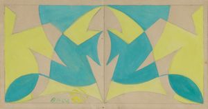 BALLA GIACOMO : Motivo per mattonella raddoppiato, 1925 ca  - Asta Arte Moderna e Contemporanea, Fotografia e Fumetti - Associazione Nazionale - Case d'Asta italiane